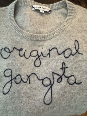 Lingua Franca Size L Grey sweater